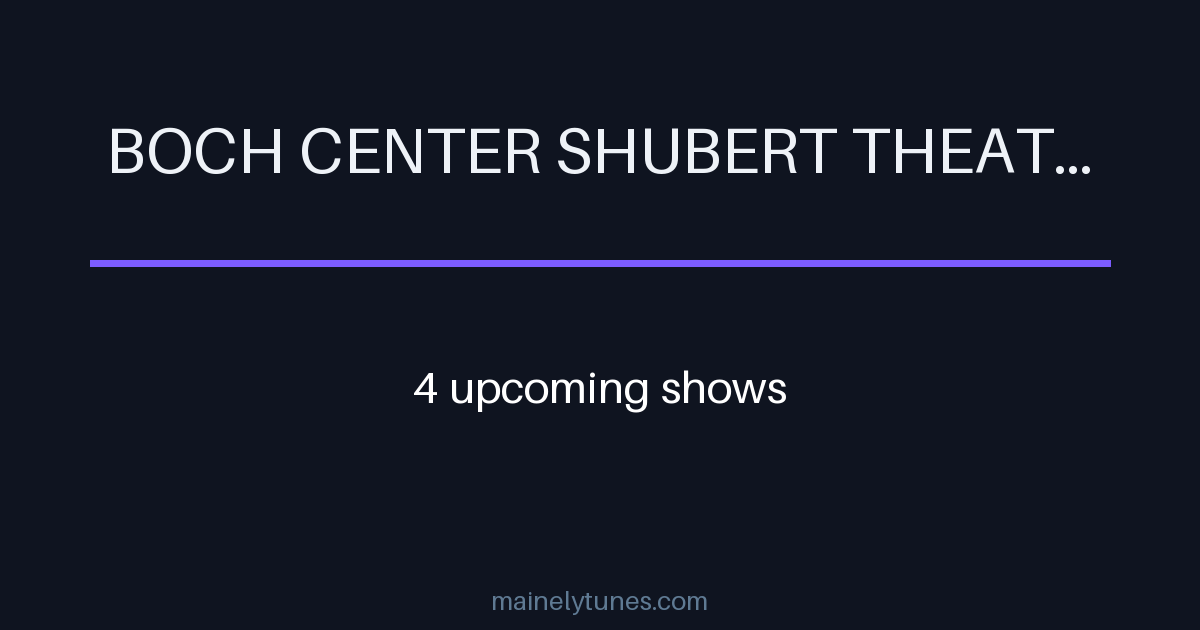 Photo of Boch Center Shubert Theatre
