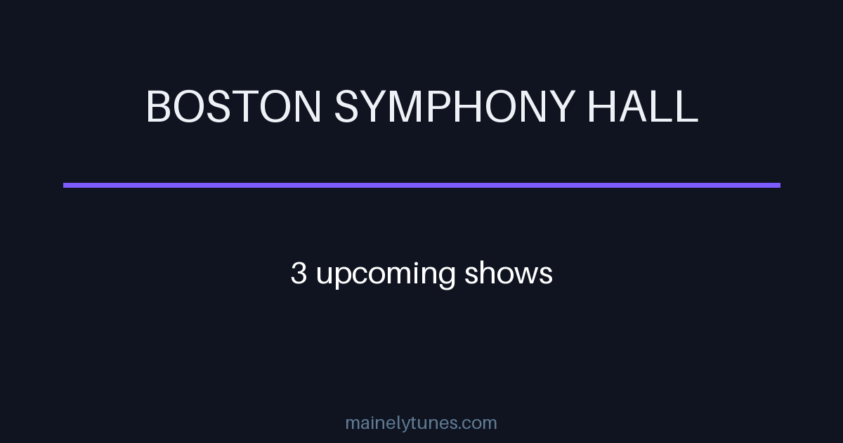 Photo of Boston Symphony Hall