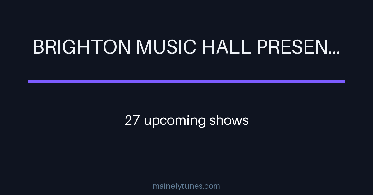 Photo of Brighton Music Hall presented by Citizens