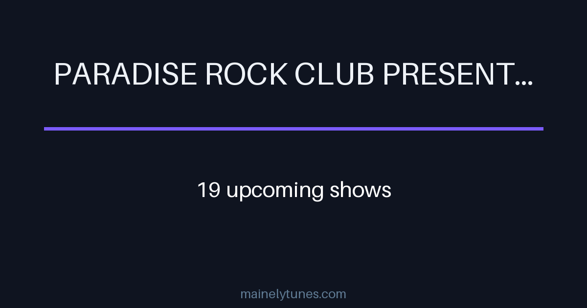 Photo of Paradise Rock Club presented by Citizens